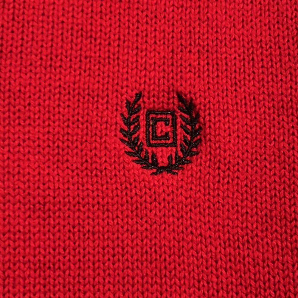 CHAPS Men’s V-Neck Red Knit Pullover Sweater Sz-LARGE - Picture 5 of 6
